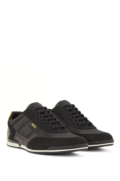 Hugo Boss Mixed-Material Low-Profile Trainers with Logo Counter