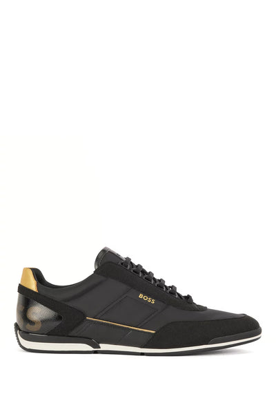 Hugo Boss Mixed-Material Low-Profile Trainers with Logo Counter