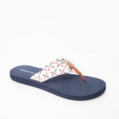 Tommy Hilfiger Women's Comp Flip-Flop - Red Multi Fabric