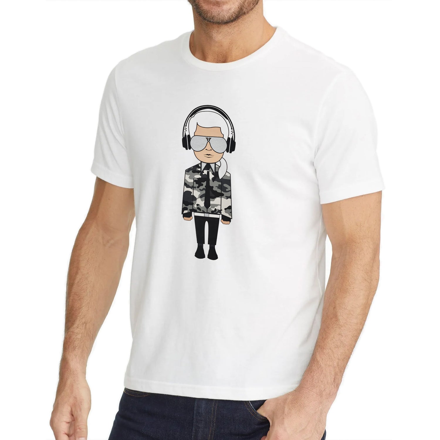 ORIGINAL KARL LAGERFELD T-SHIRT FOR MEN IKONIK KARL BRAND LOGO