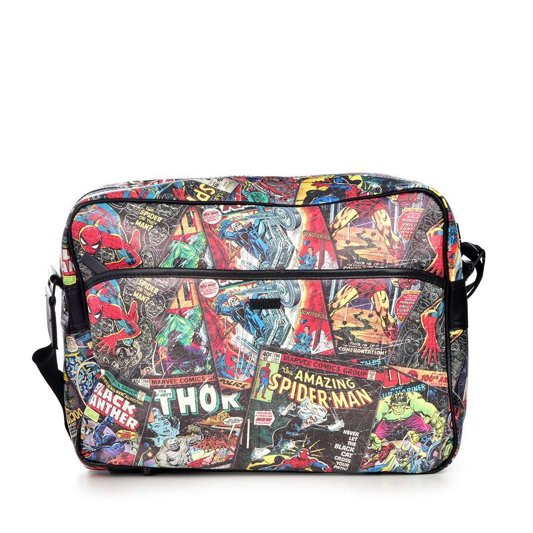 RETRO MARVEL COMICS ALLOVER PRINT MESSENGER BAG