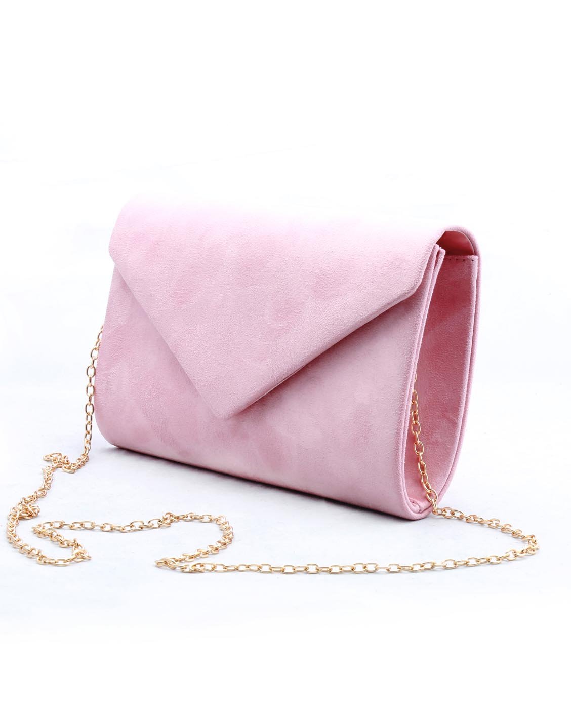 Baby pink suede clutch bag sale