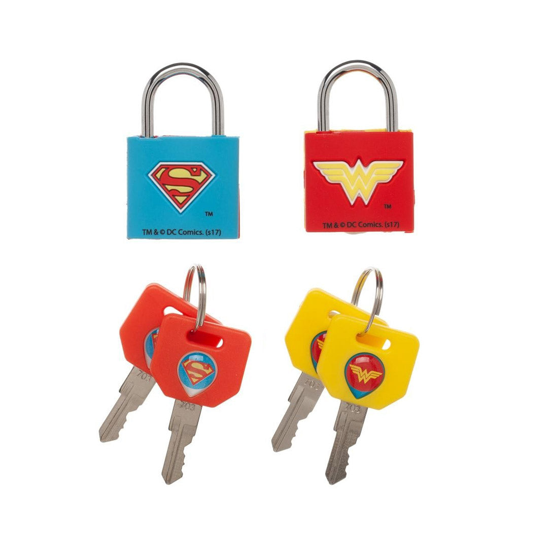 DC COMICS JUSTICE LEAGUE SET OF 2 PADLOCKS WITH 2 KEYS