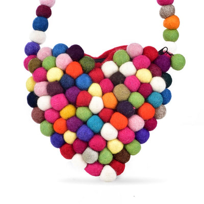 GUMBALL COLORS HEART WOOL FELT PURSE