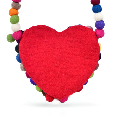 GUMBALL COLORS HEART WOOL FELT PURSE