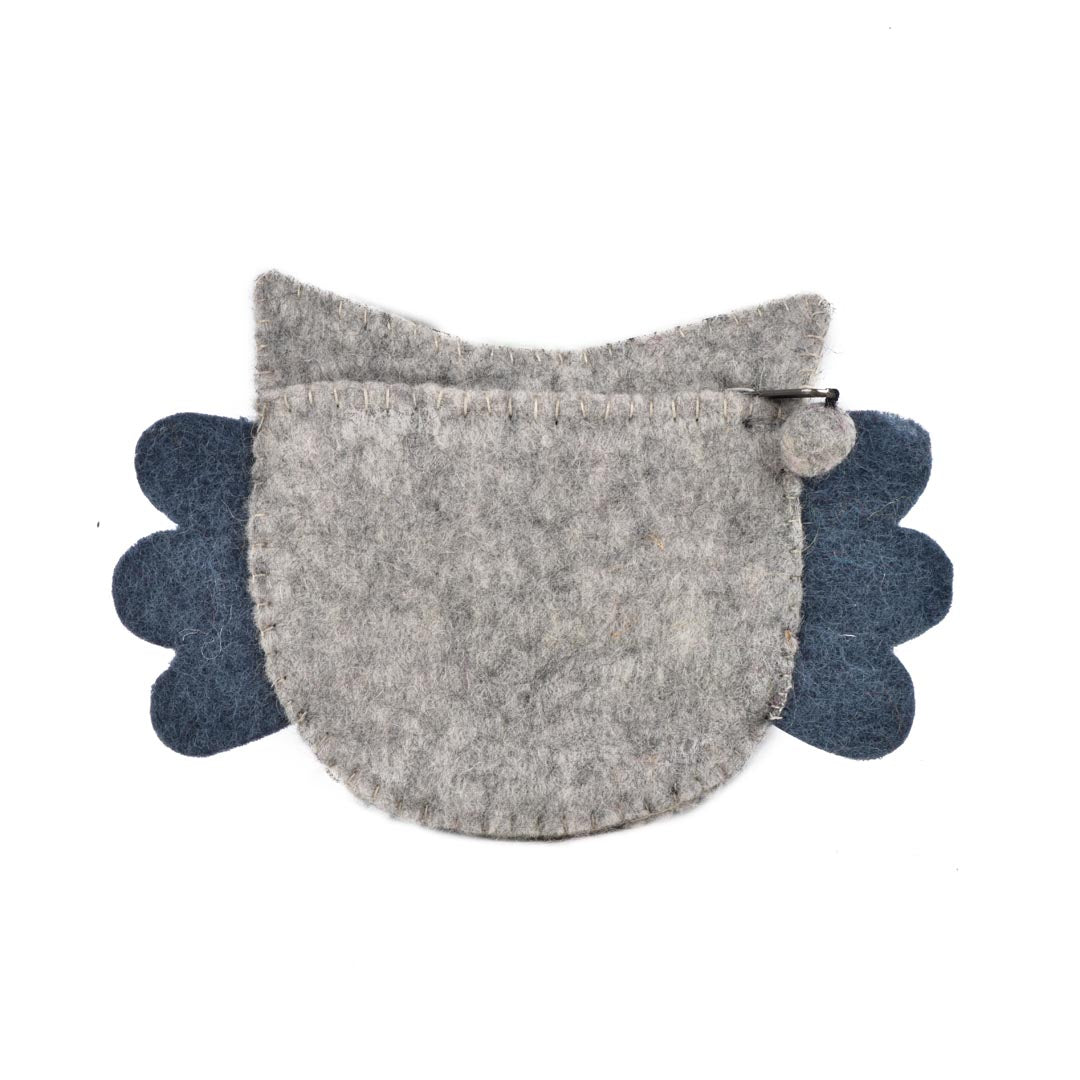WHOO OWL WOOL FELT COIN PURSE