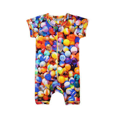 INCHWORM ALLEY MARBLE SHORTS ROMPER