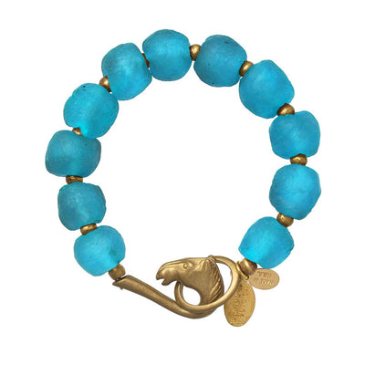 WE DREAM IN COLOR CERULEAN RECYCLED GLASS BRACELET