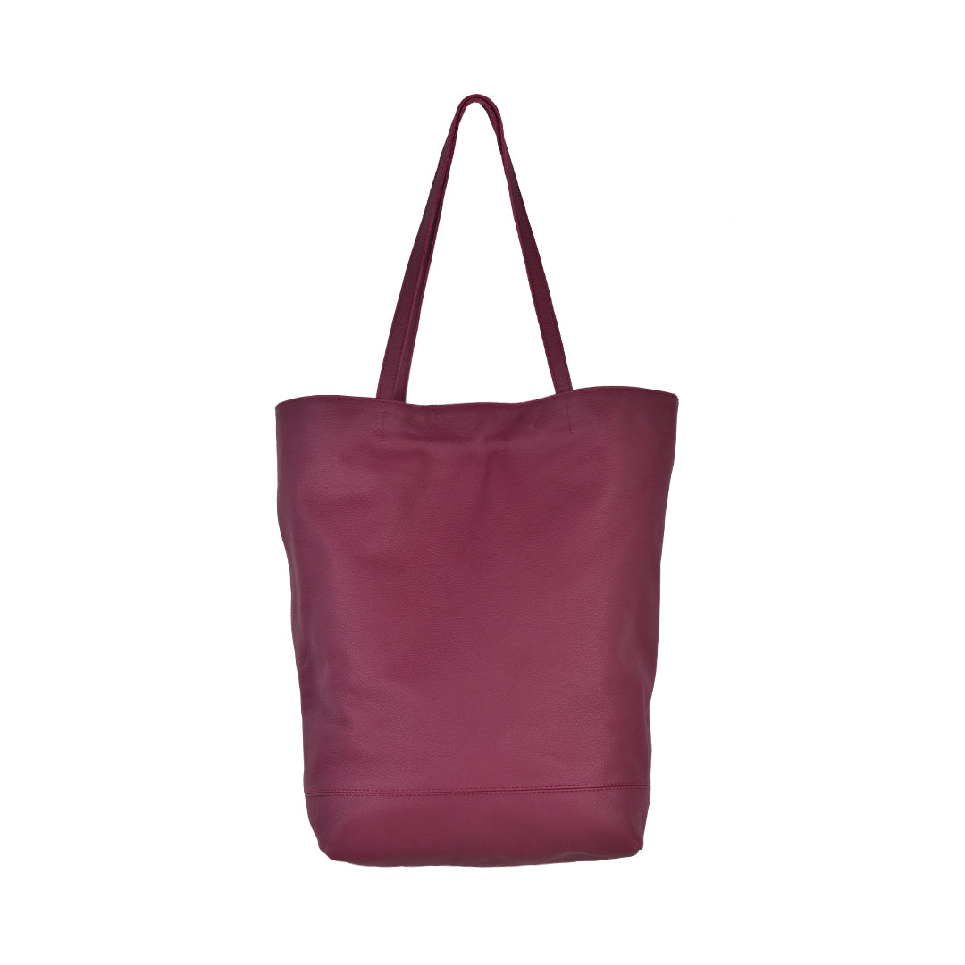 POSITIVE ELEMENTS LEATHER TOTE WITH TASSEL POUCH