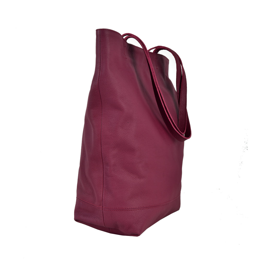 POSITIVE ELEMENTS LEATHER TOTE WITH TASSEL POUCH
