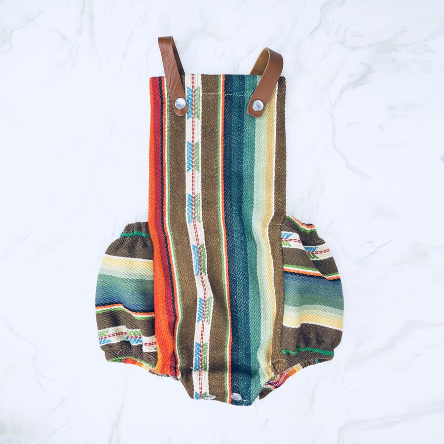 SELVEDGE DRY GOODS BROWN SERAPE BABY ROMPER