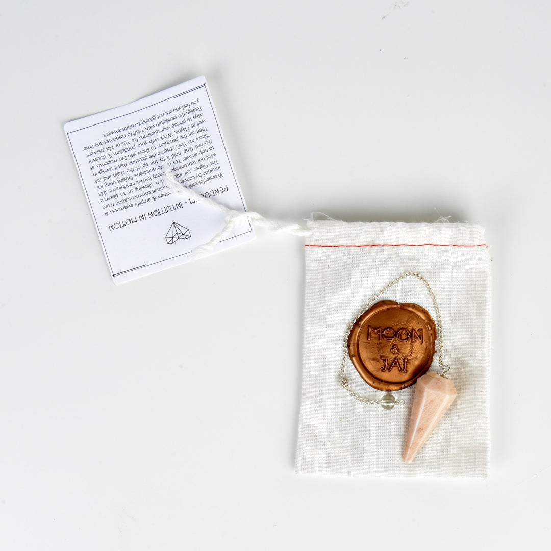 MOON & JAI AMAZONITE PENDULUM