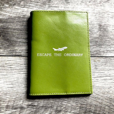 SOOTHI "ESCAPE THE ORDINARY” GENUINE LEATHER PASSPORT COVER