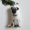 SILKSCREEN PUG ORNAMENT