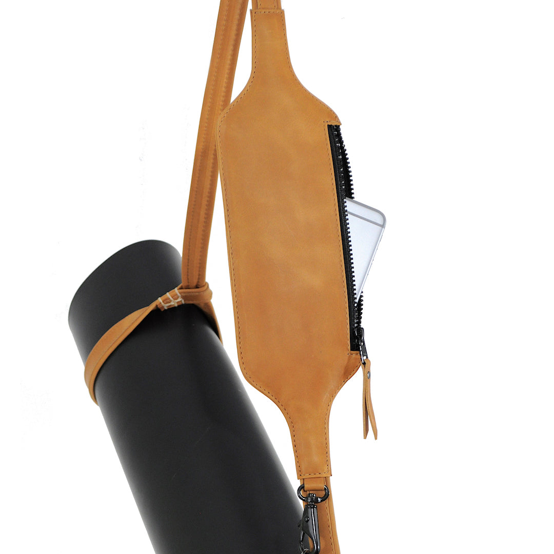 JAVIN BLACK LEATHER YOGI MAT STRAP