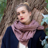 FOXTAIL CASHMERE SCARF IN ANTIQUE ROSE
