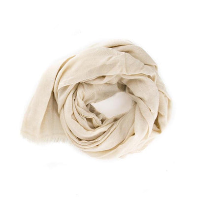 FOXTAIL CASHMERE SCARF IN CREAM