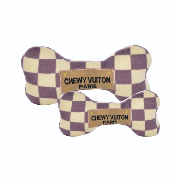 Haute Diggity Dog Chewy Vuitton Checker Bone Dog Toy, Extra Large