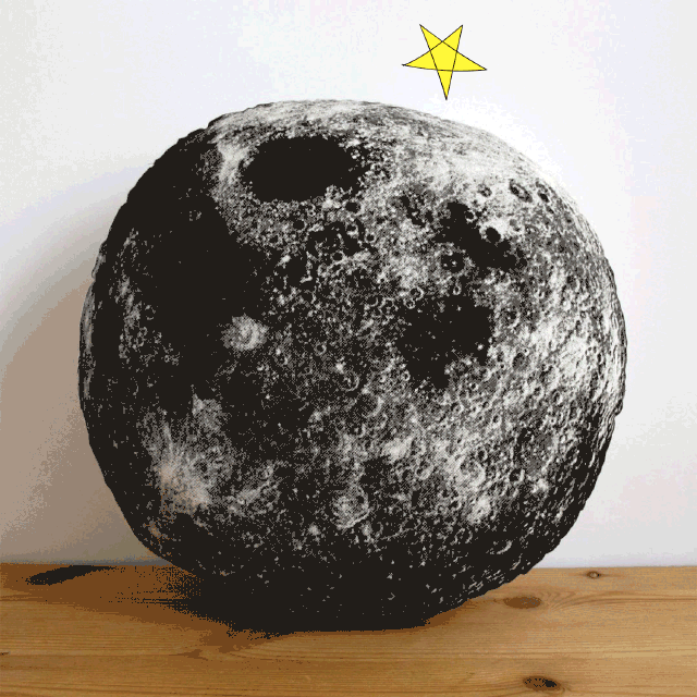 SILKSCREEN BLACK MOON PILLOW Life Soleil